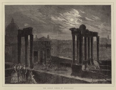 Forum Romanum za měsíčního svitu od Charles Auguste Loye